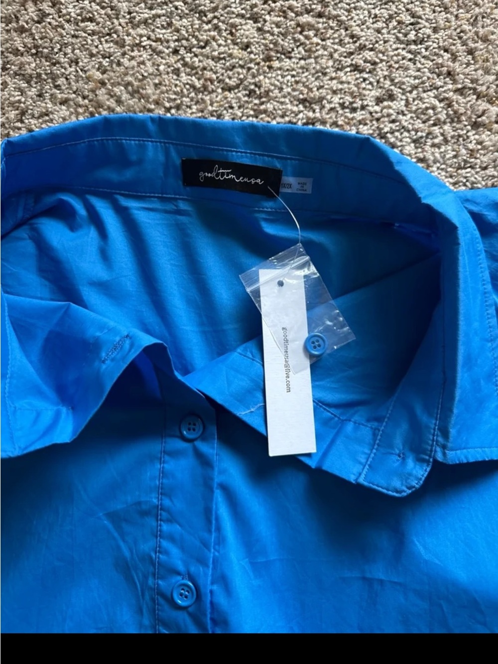 NWT GoodTime USA Bold Blue High Low Shirt Dress size 1X/2X - Picture 8 of 12